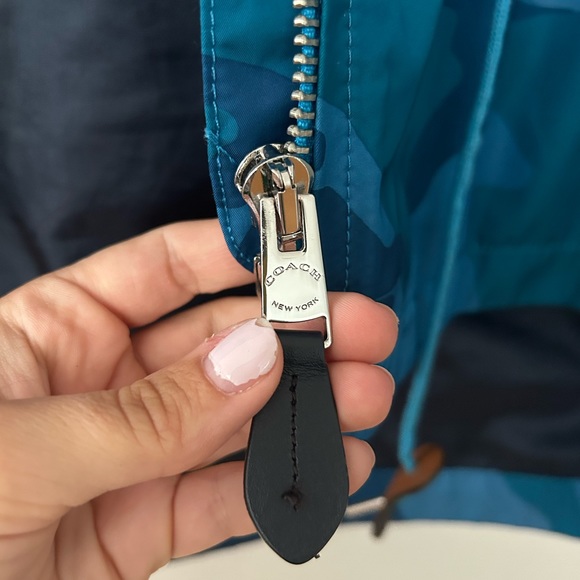 BLUE CAMOUFLAGE COACH RAIN JACKET - Picture 6 of 6